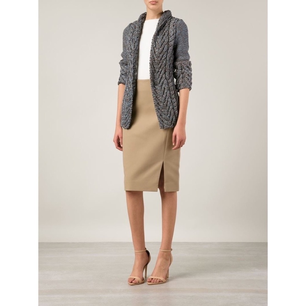 Partow Natural Side Slit Pencil Skirt